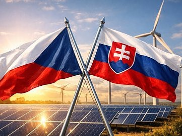 Flaggen von Tschechien und der Slowakei - KI generiert