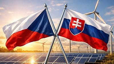 Flaggen von Tschechien und der Slowakei - KI generiert