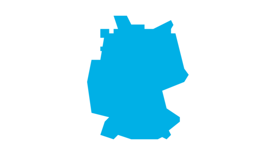 Landkarte von Deutschland blau eingefÀrbt