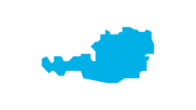 Landkarte von Österreich blau eingefärbt