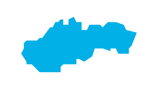 Landkarte von der Slowakei blau eingefÀrbt