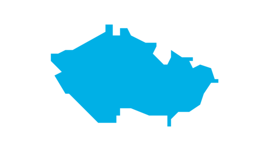 Landkarte von Tschechien blau eingefÀrbt